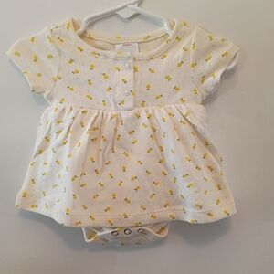 Adorable Baby Dress with Yellow Floral Pattern